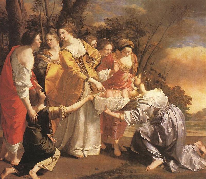 GENTILESCHI, Orazio Finding of Moses dfgh France oil painting art